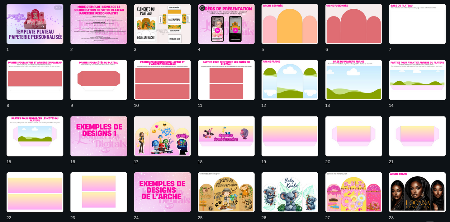 Template Plateau Papeterie Personnalisée