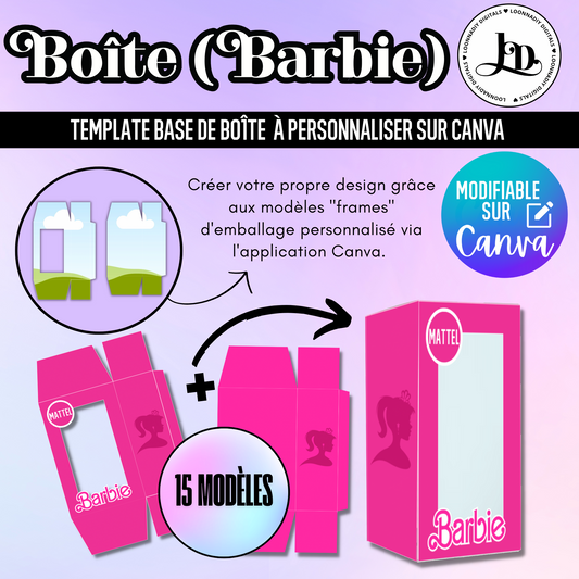 Template boîte cadeau personnalisée – Modèles Barbie & plus