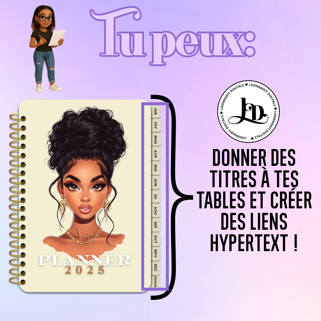 Template base planner digital à personnaliser (Canva)