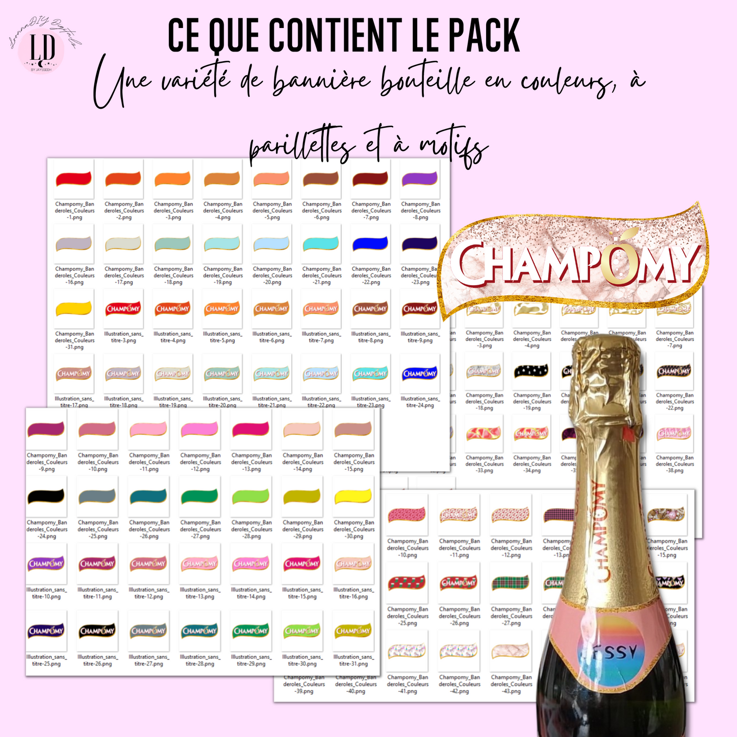 Template personnalisation bouteille de champomy