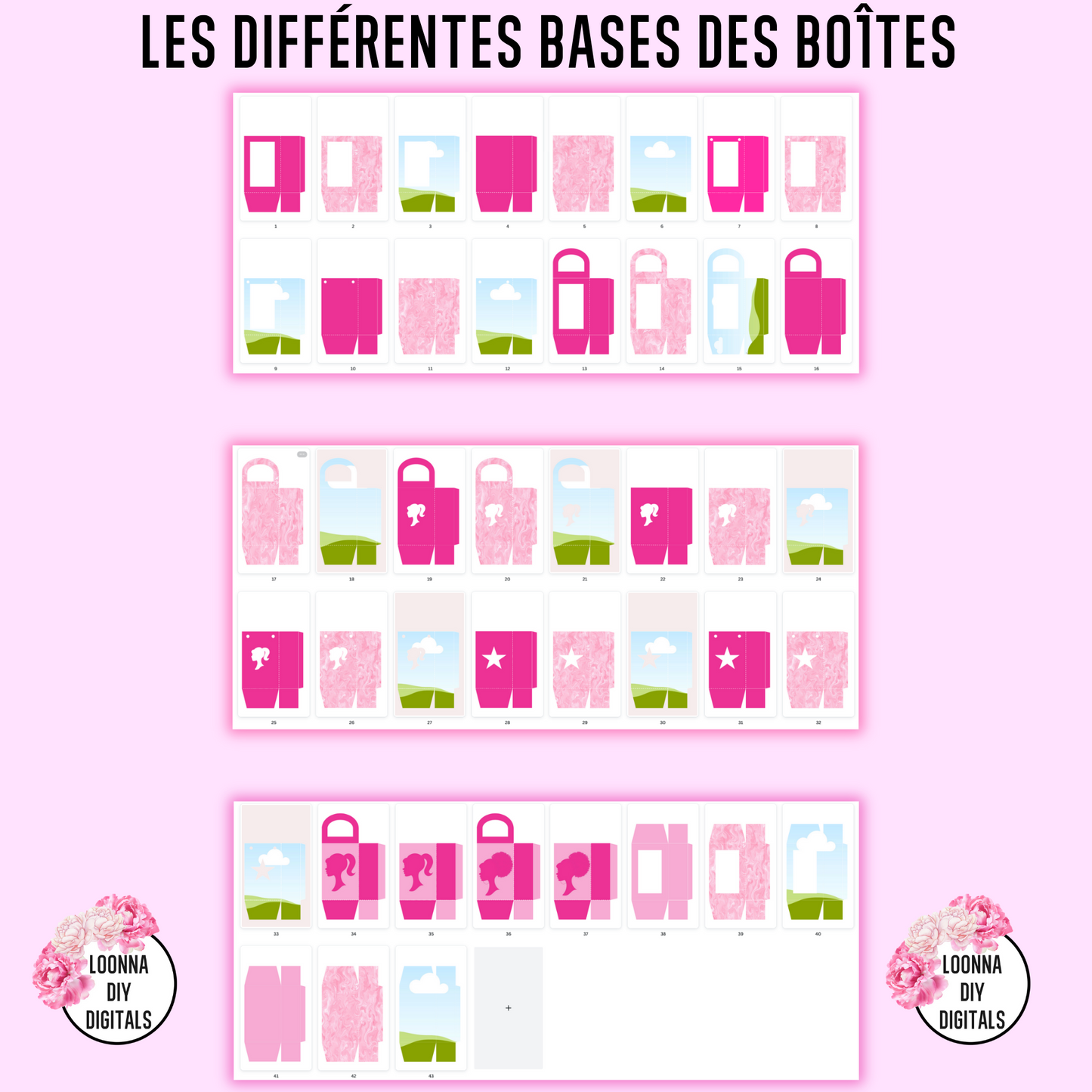 Template pour créer vos propres boîtes (barbie)