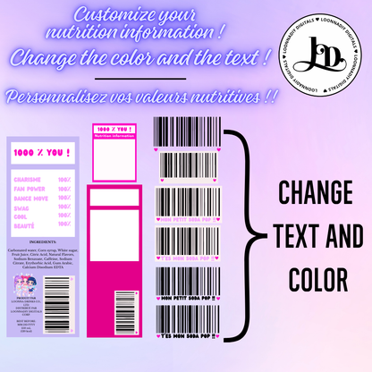 Pack de Templates d'étiquettes de Canettes K-POP sur canva | 32 Modèles | 3 Tailles (15cl, 20cl, 33cl) | Personnalisation Express