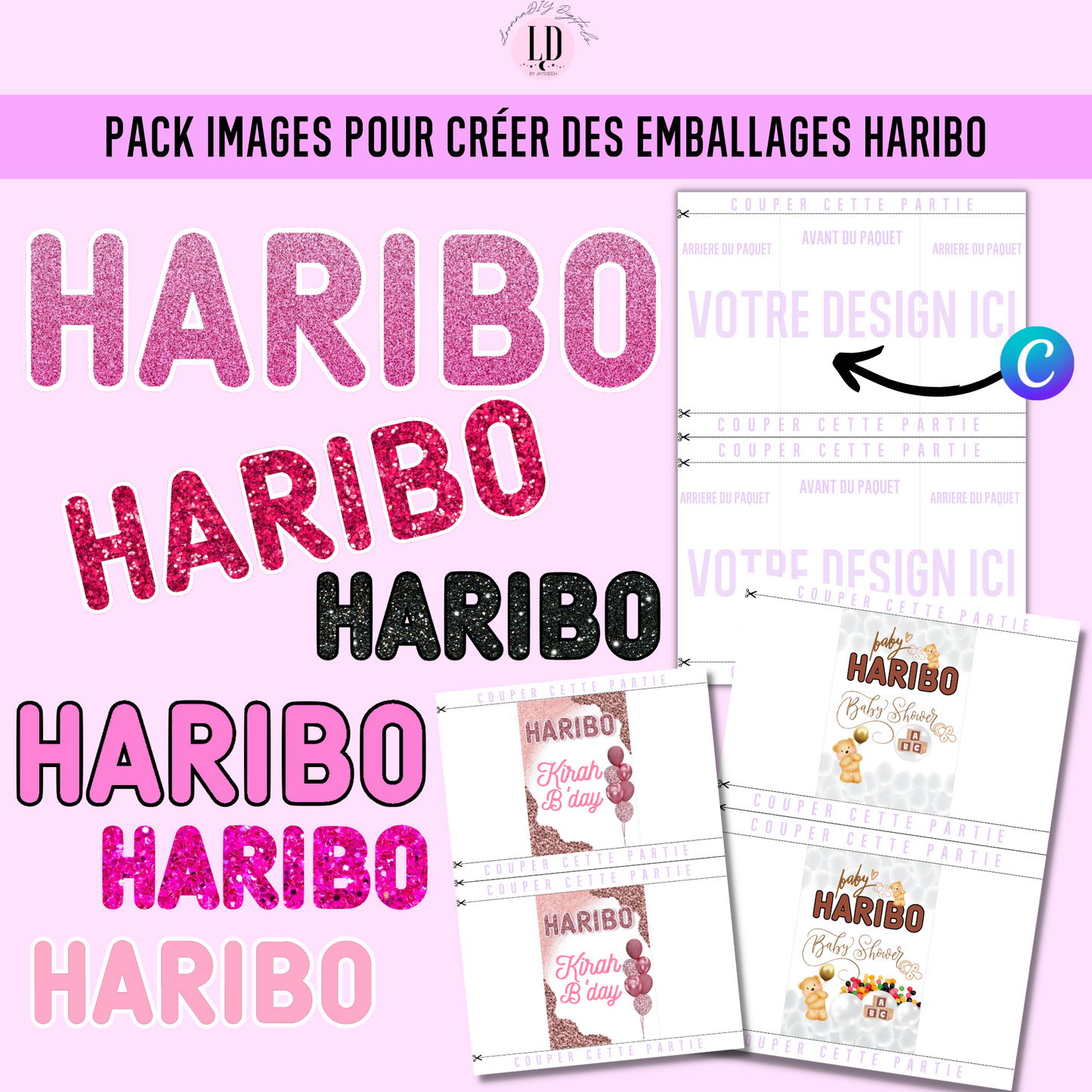 Template personnalisation pour petit paquet de Haribo