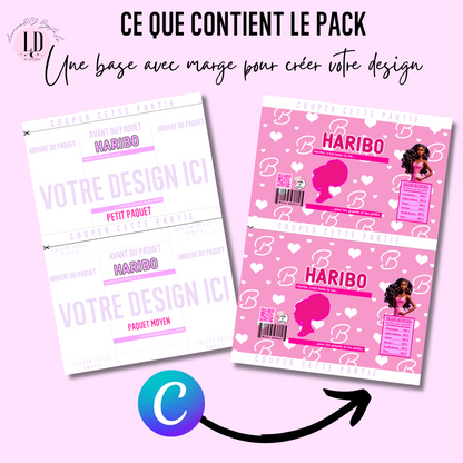 Template personnalisation pour petit paquet de Haribo