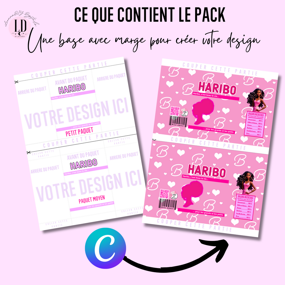Template personnalisation pour petit paquet de Haribo – LoonnaDiyDigitals