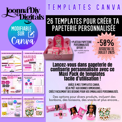 26 Templates canva pour  créer ta propre papeterie personnalisée