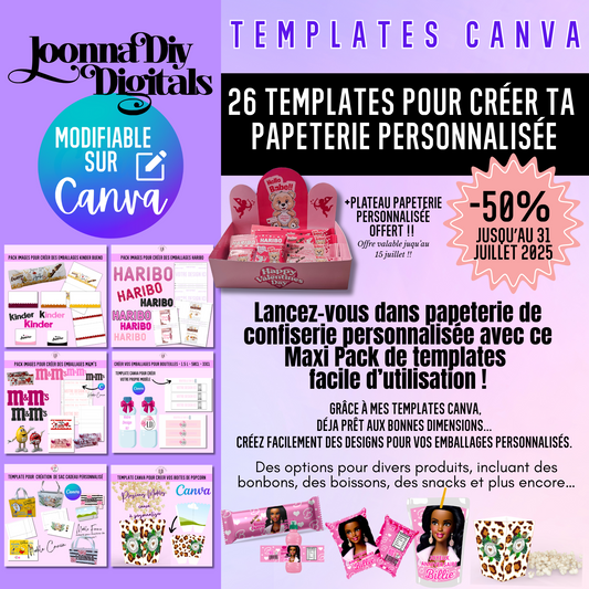 26 Templates canva pour  créer ta propre papeterie personnalisée