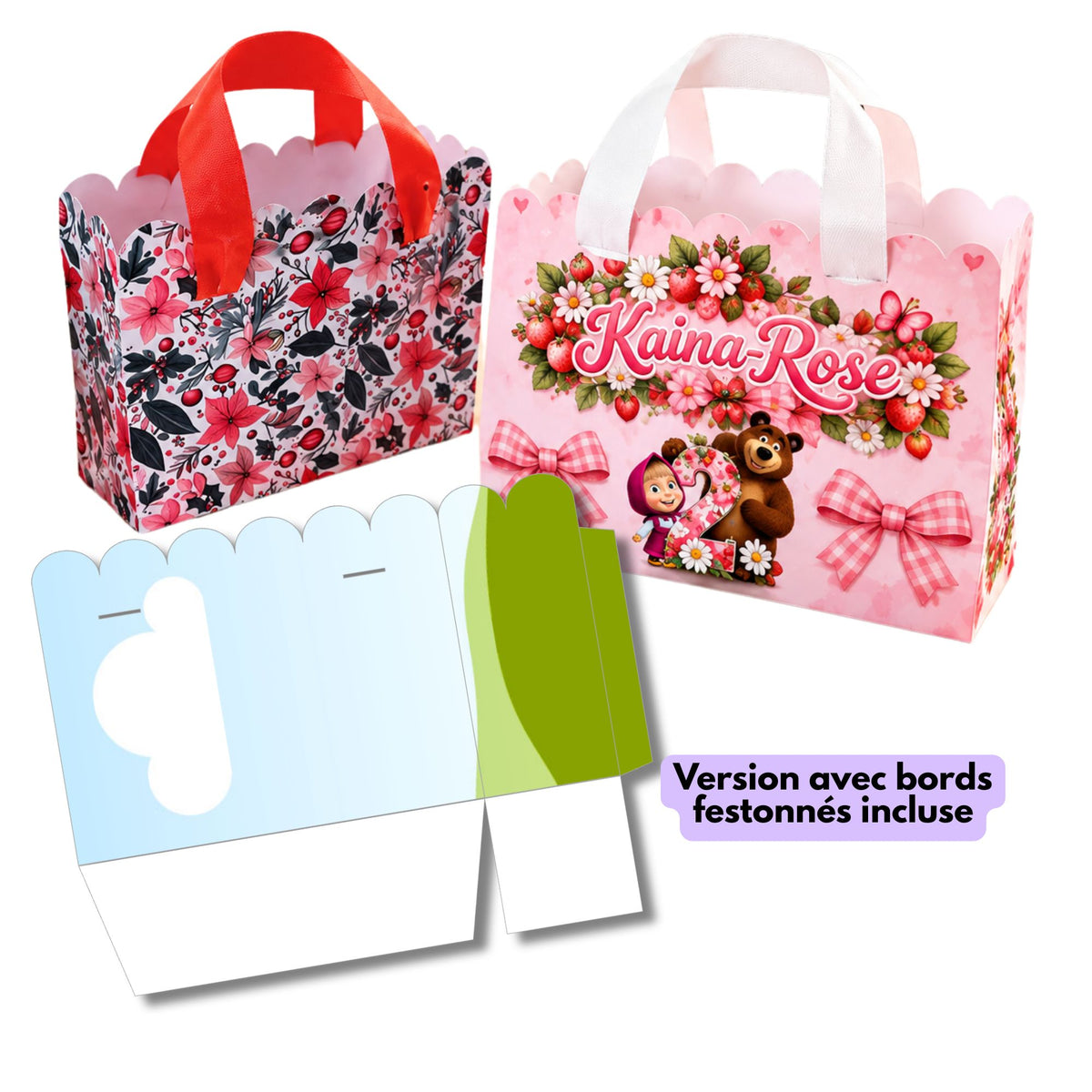 Template pour créer des sacs cadeaux personnalisés