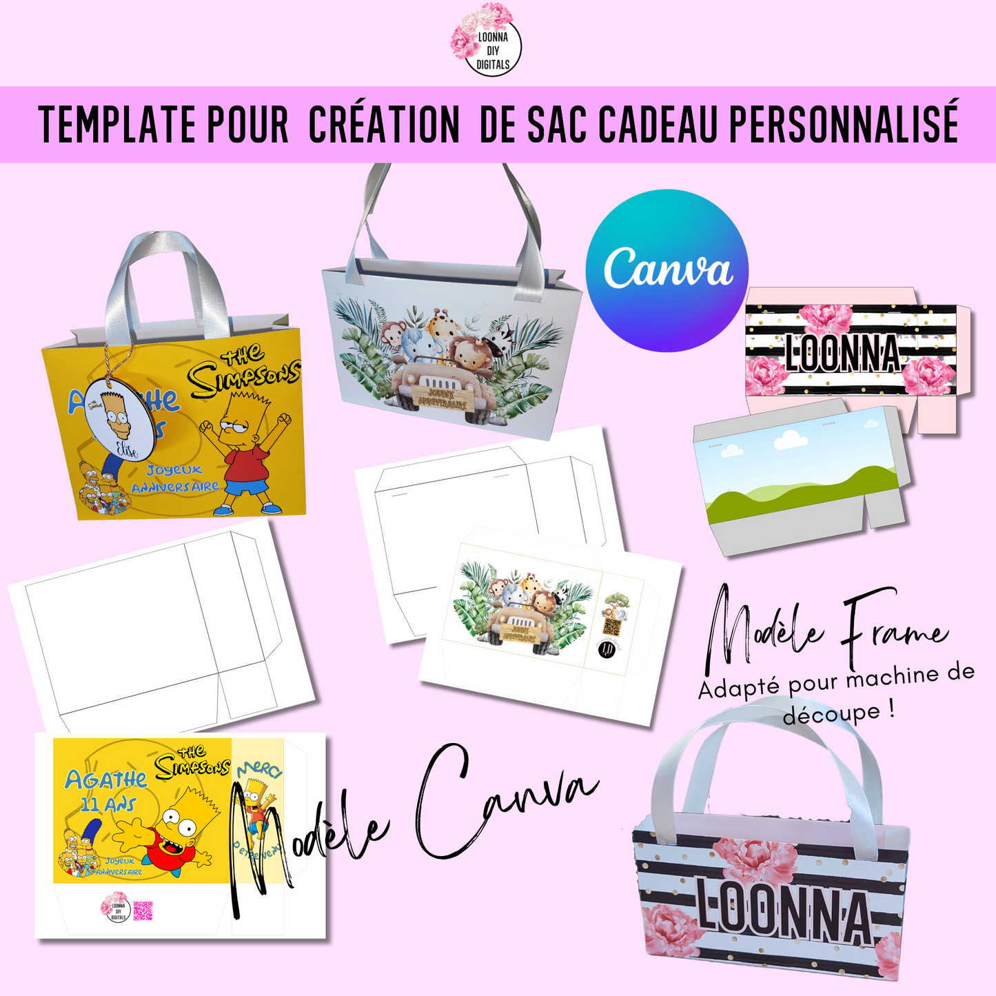 Template pour créer vos propres sacs cadeaux