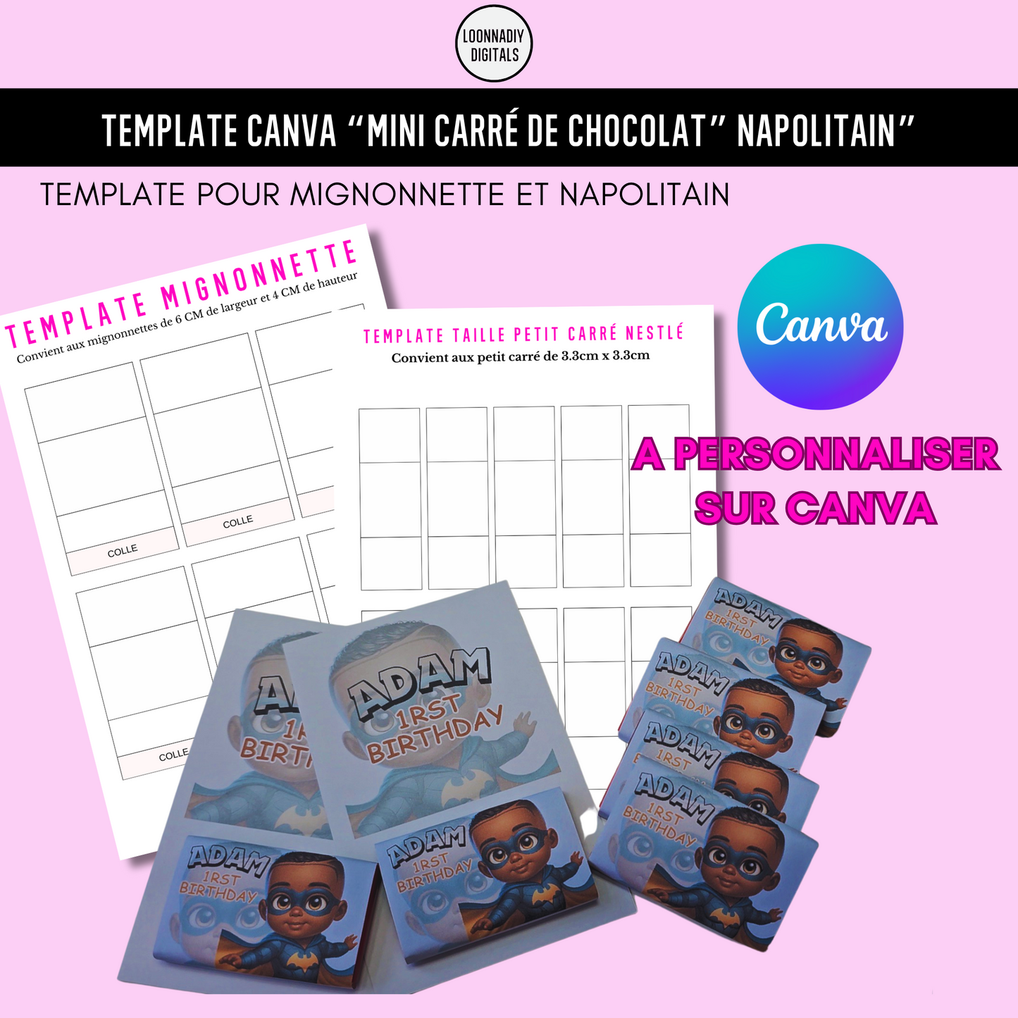 Template carré de chocolat