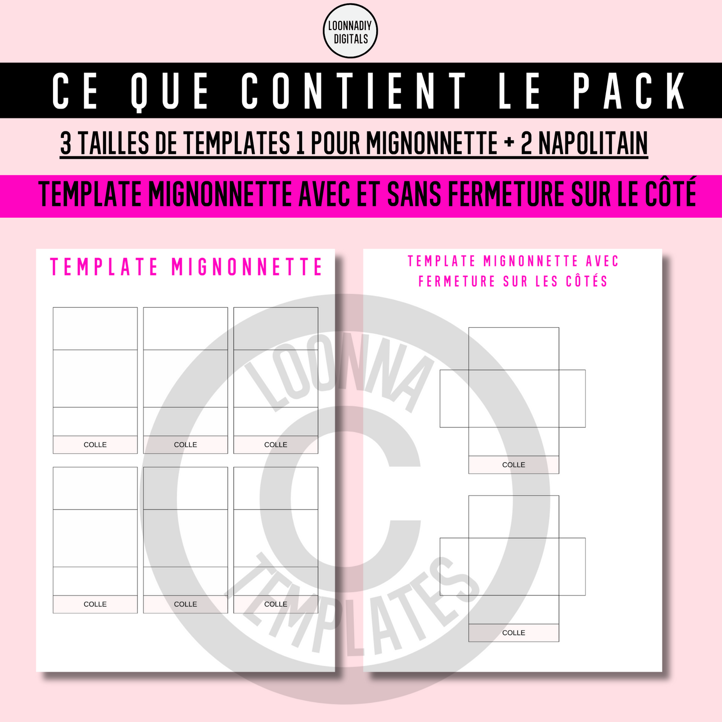 Template de Personnalisation de Carrés de Chocolat et Boîtes Assorties