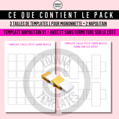 Template de Personnalisation de Carrés de Chocolat et Boîtes Assorties