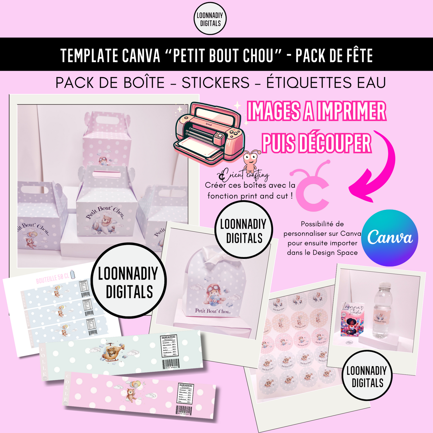 🌟 Pack de Templates "Petit Bout' Chou" pour Cricut et Canva 🌟