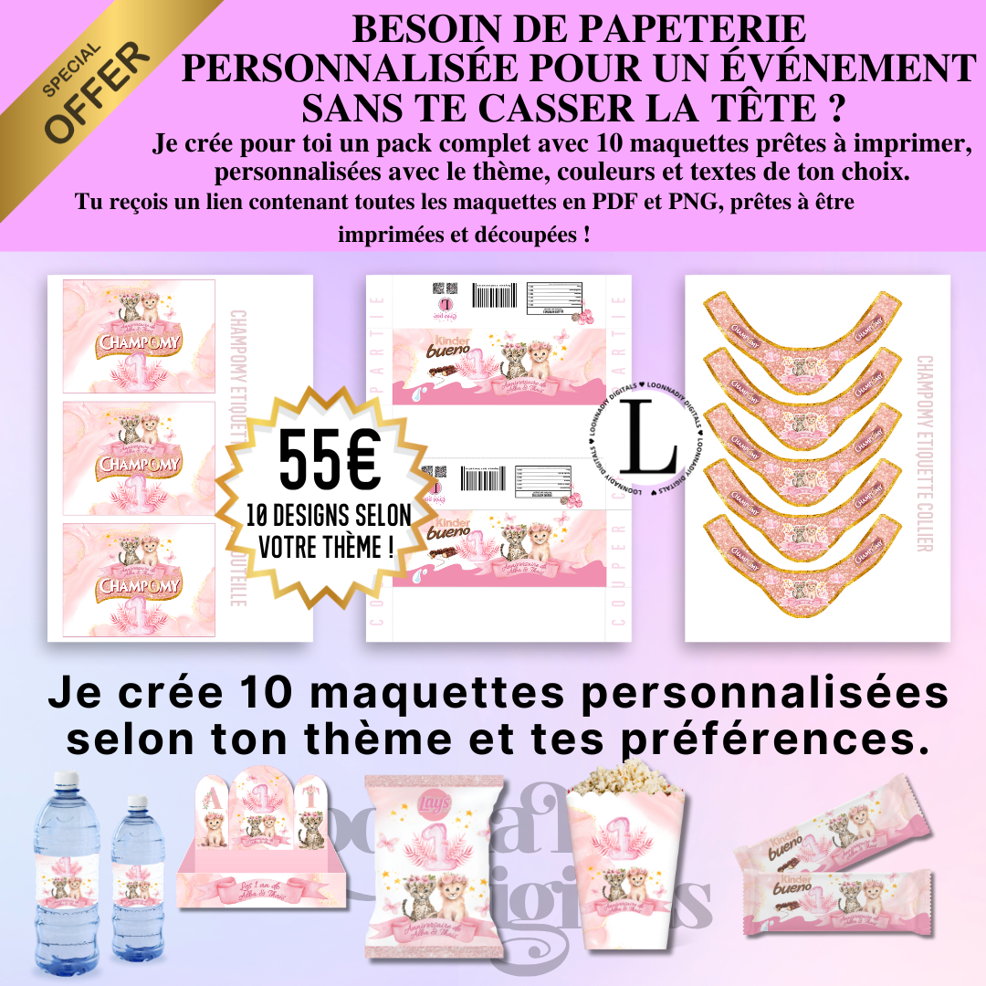 10 maquettes papeterie personnalisée sur-mesure pour ton événement, sans te prendre la tête!