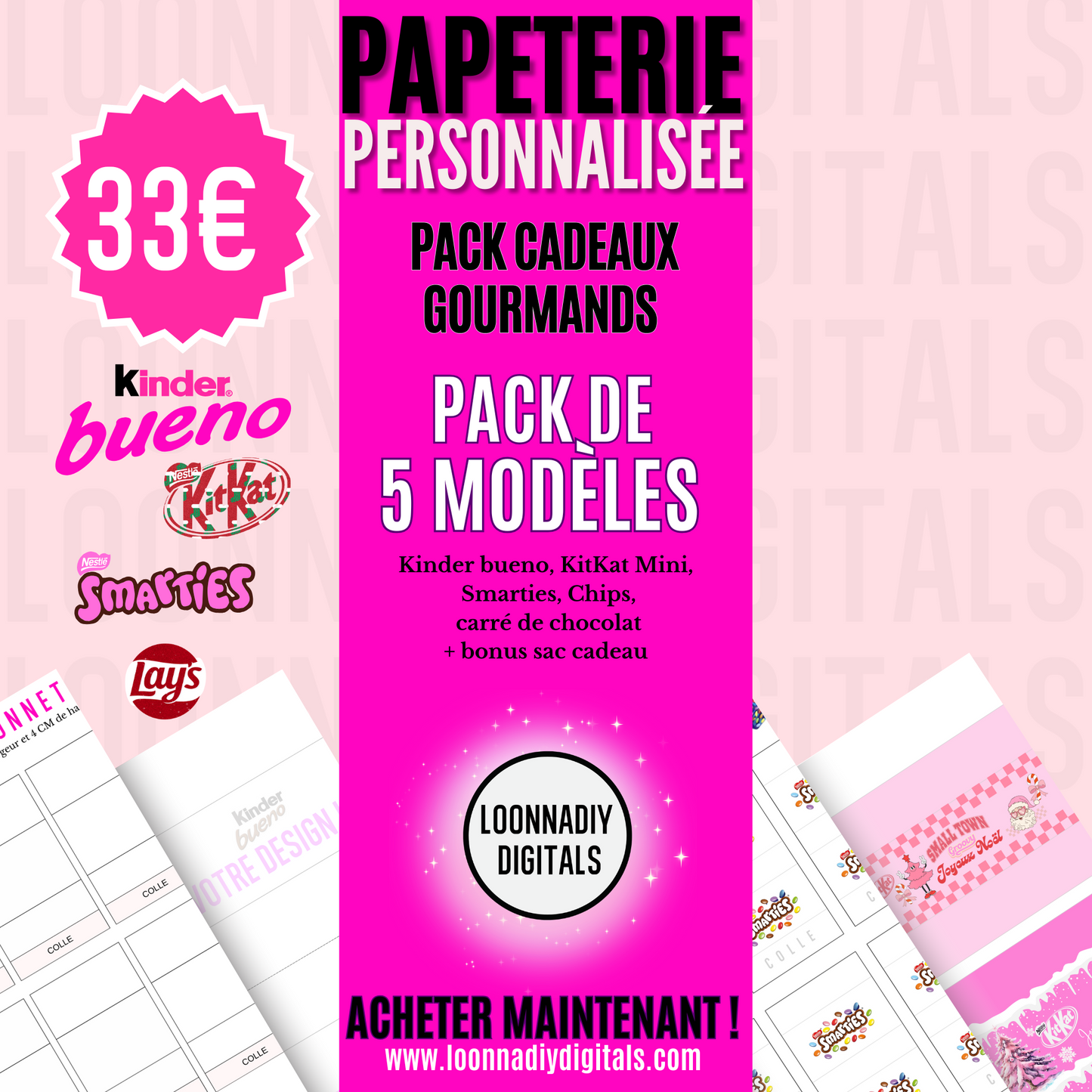 Pack papeterie personnalisée - cadeaux gourmands !!