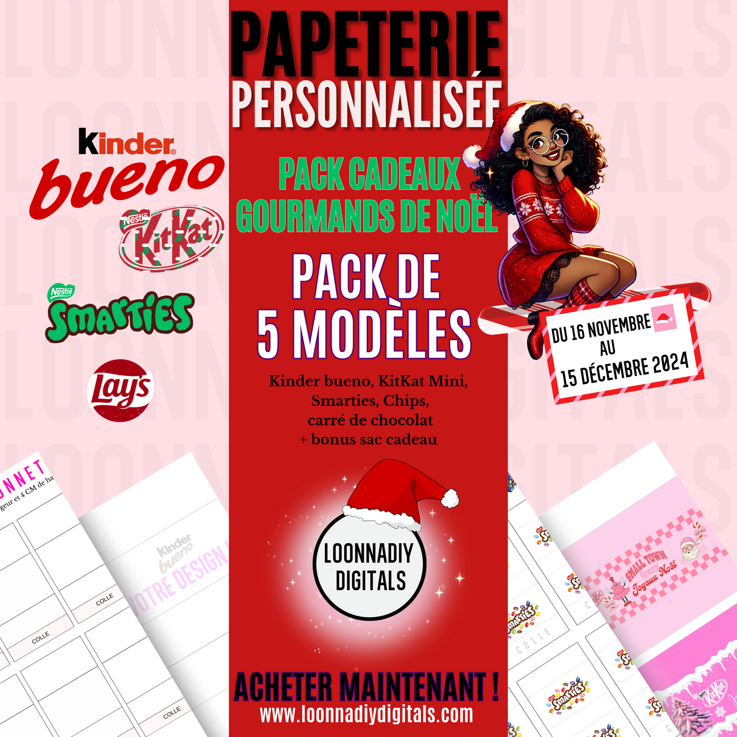 Pack papeterie personnalisée - cadeaux gourmands !!