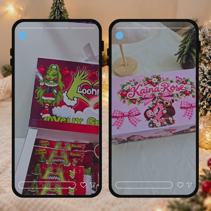 Pack Coffret Gourmand - 12 templates papeterie personnalisée - Boîte cadeau + gourmandises