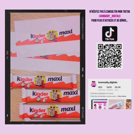 Template personnalisation Kinder maxi/chocolat - Kinder maxi personnalisé